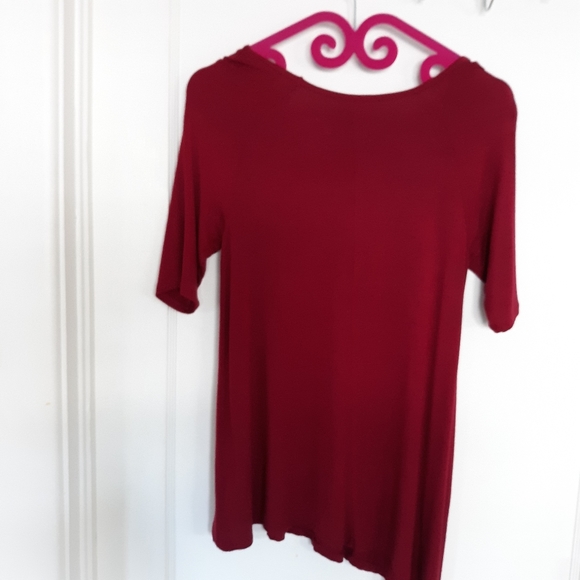 JUSTICE Asymmetrical Top Burgundy Size 14… - Picture 5 of 5